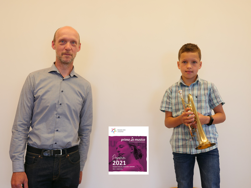 Trompete - Lukas Kröll mit Lehrer Günther Graber