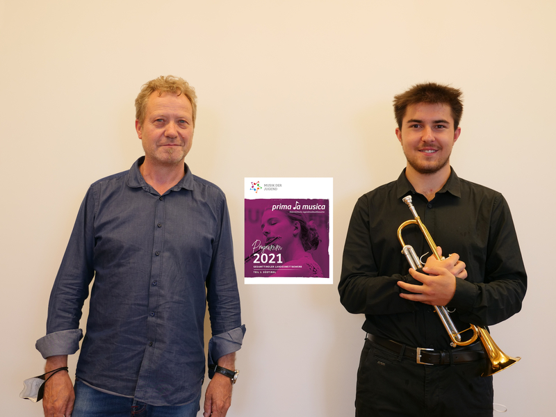 Trompete - Michael Schwarz mit Lehrer Anton Ludwig Wilhalm